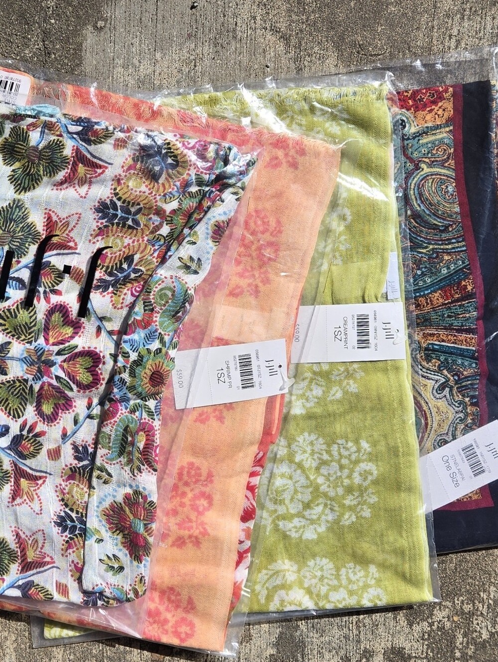 4-J.Jill Scarfs Printed Set Multicolor NWT